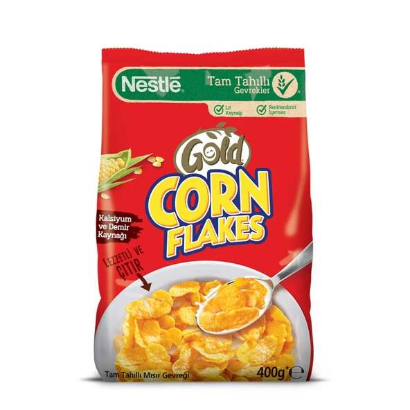 Nestle Gold Corn Flakes Tam Tahıl Mısır Gevreği 400 G (4'li Paket) ürün görseli 1
