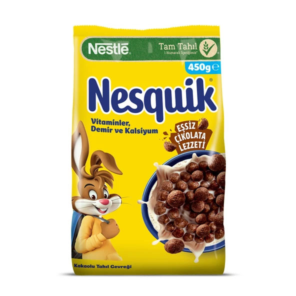 Nestle Nesquik Kakaolu Buğday ve Mısır Gevreği 450 G (4'li Paket) ürün görseli 1