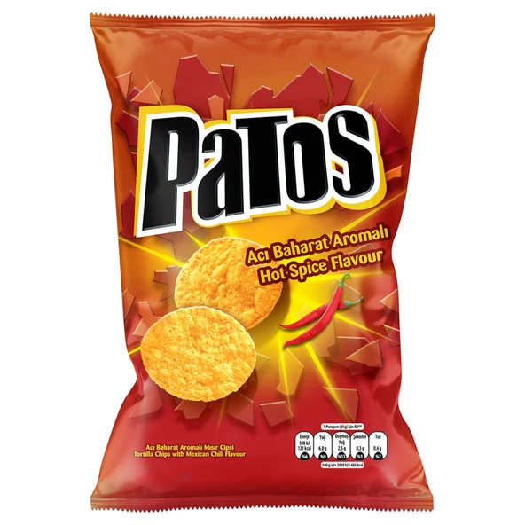 Patos Acı Baharat Aromalı Mısır Cipsi 185 G (5'li Paket) ürün görseli 1