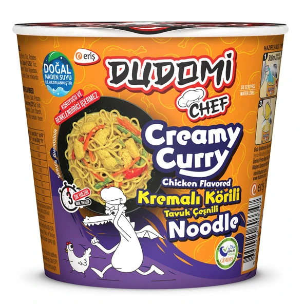 Dudomi Kremalı Körili Tavuk Çeşnili Noodle Bardak 80 G (8'li Paket) ürün görseli 1