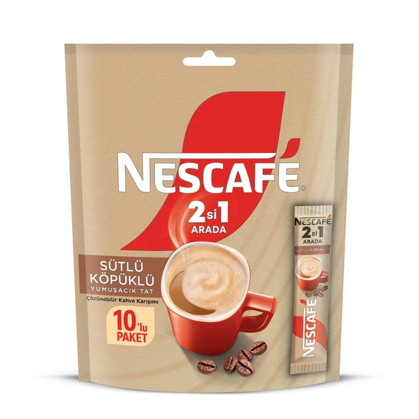 Nescafé 2si 1 Arada Sütlü Köpüklü 10'lu Paket 100 G (6'li Paket) ürün görseli 1