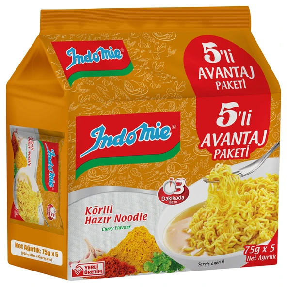 Indomie Köri Çeşnili Noodle 5 x 75 G (7'li Paket) ürün görseli 1