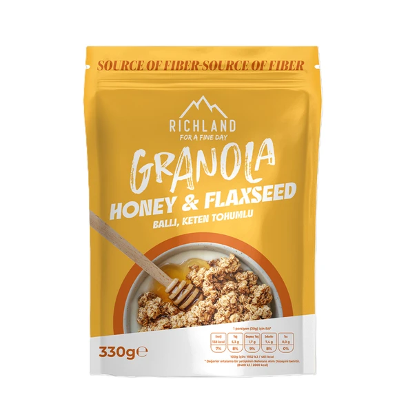 Rıchland Granola Yulaflı Ballı ve Keten Tohumu 330G (6'li Paket) ürün görseli 1
