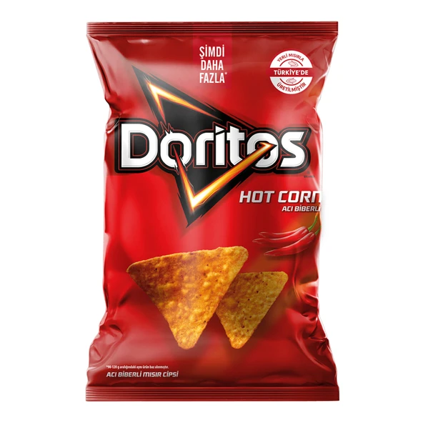 Doritos Hot Corn Acı Biberli Mısır Cipsi Süper Boy 130 G (8'li Paket) ürün görseli 1