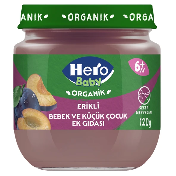 Hero Baby Organik Erik Püreli Kavanoz Mama 120 G (8'li Paket) ürün görseli 1