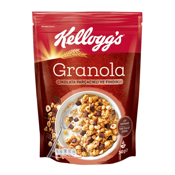 Kellogg's Granola Çikolata Parçacıklı Ve Fındıklı 340 G (8'li Paket) ürün görseli 1