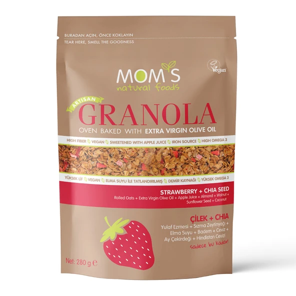 Mom's Çilek Chia Granolao 280 G (6'li Paket) ürün görseli 1