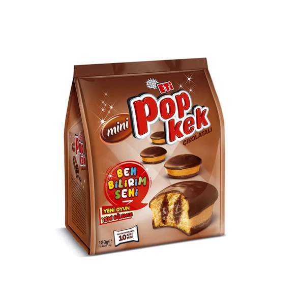 Eti Popkek Mini Çikolata Soslu Kakao Kaplamalı Kek 180 G (8'li Paket) ürün görseli 1