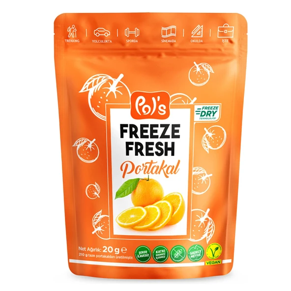 Pol's Freeze Fresh Dilim Portakal 20 G (6'li Paket) ürün görseli 1