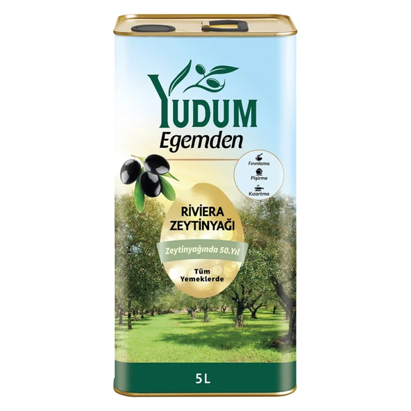 Yudum Egemden Riviera Zeytinyağı 5 L Teneke (8'li Paket) ürün görseli 1