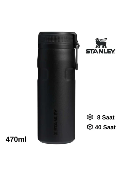 Stanley The IceFlow Twist Flip Termos 0.47 LT Termos Kupa Kamp Matara SİYAH ürün görseli 1