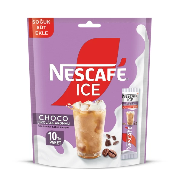 Nescafe 3ü1 Arada Ice Choco Çikolata Aromalı 10 x 10.6 G (5'li Paket) ürün görseli 1