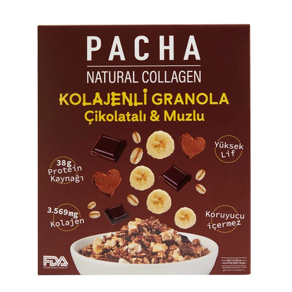 Pacha Doğal Proteinli Çikolata Muzlu Kolajenli Granola 300 G (6'li Paket) ürün görseli 1
