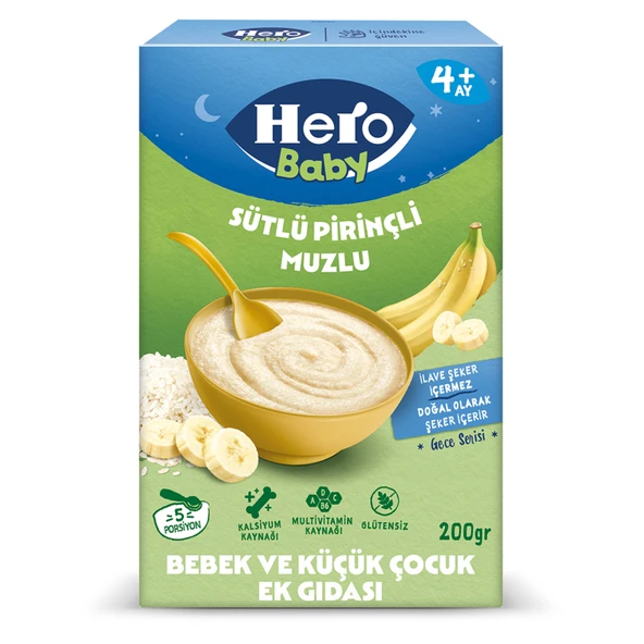 Hero Baby Sütlü Muzlu Pirinçli Ek Besin 200 G (6'li Paket) ürün görseli 1