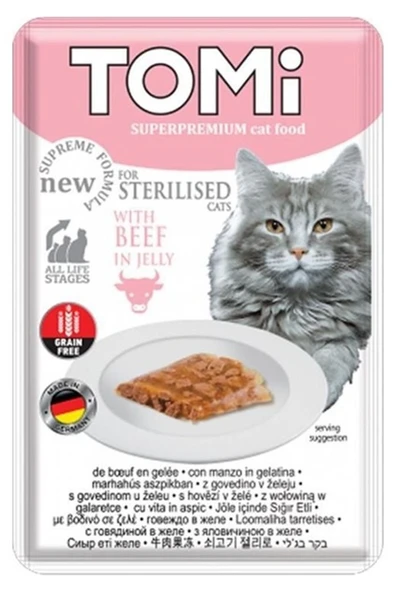 Tomi Kısır Kedi Yaş Maması Dana Tahılsız 85 G ürün görseli 1