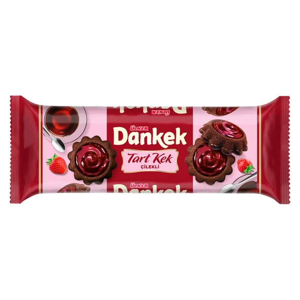 Ülker Dankek Çilekli & Çikolatalı Tart Kek 180 G (8'li Paket) ürün görseli 1