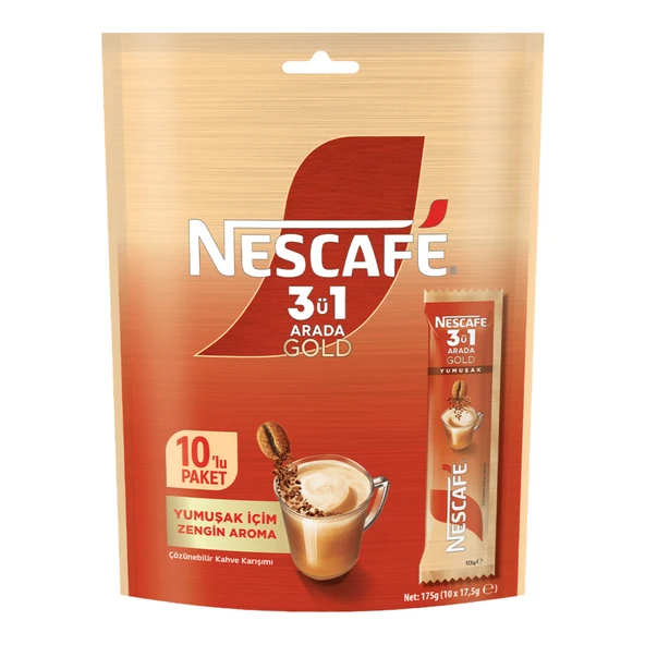Nescafe 3ü1 Arada Gold Yumuşak Çoklu Paket 10 x 17.5 G (3'li Paket) ürün görseli 1