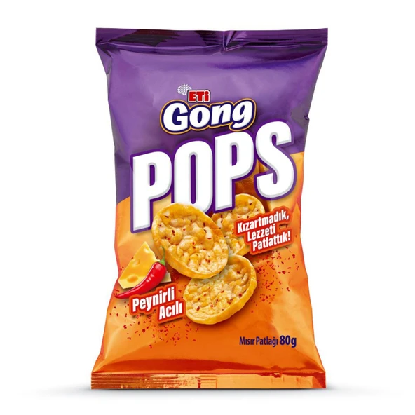 Eti Gong Pops Peynirli Acılı Mısır Patlaği 80 G (7'li Paket) ürün görseli 1