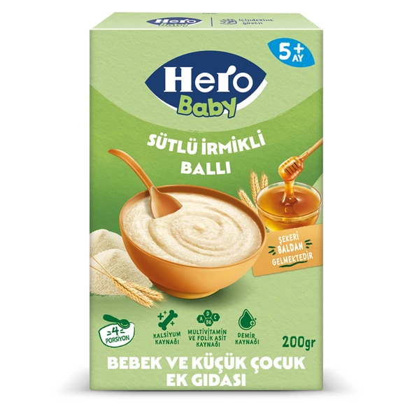Hero Baby Sütlü Ballı İrmikli Ek Besin 400 G (5'li Paket) ürün görseli 1