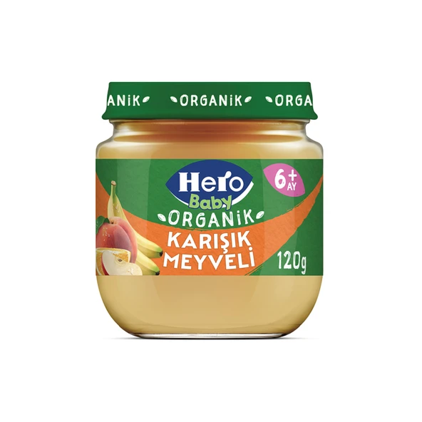 Hero Baby Organik Karışık Meyve Püreli Kavanoz Mama 120 G (6'li Paket) ürün görseli 1