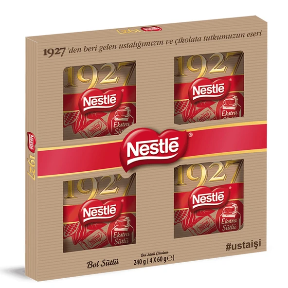 Nestle 1927 Bol Sütlü Çikolata 4 x 60 G (3'li Paket) ürün görseli 1