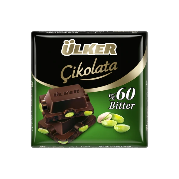 Ülker Bütün Antep Fıstıklı %60 Bitter Çikolata 65 G (6'li Paket) ürün görseli 1