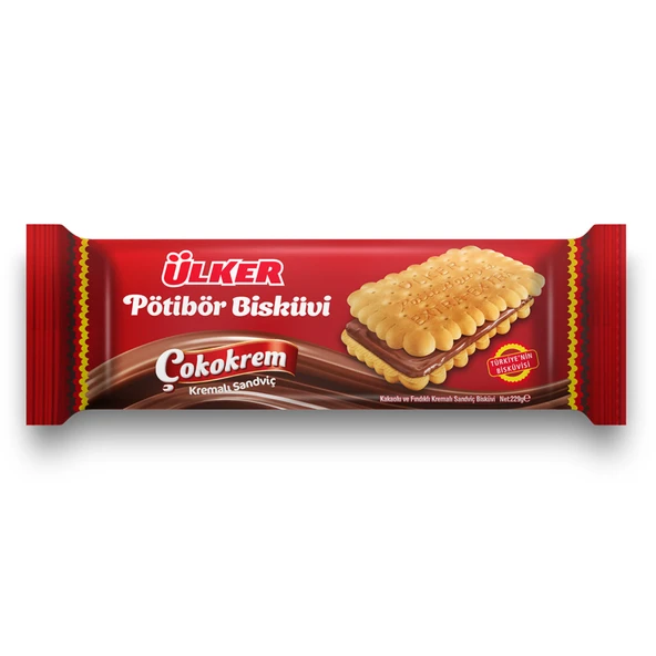 Ülker Pötibör Çokokrem Kremalı Sandviç 229 G (8'li Paket) ürün görseli 1