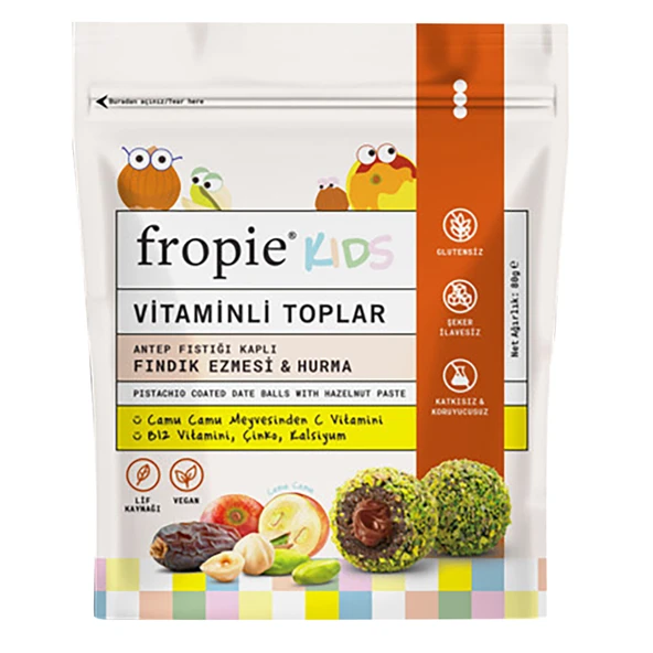 Fropie Fındık Ezmesi Hurma Vitaminli Toplar 80 G (4'li Paket) ürün görseli 1