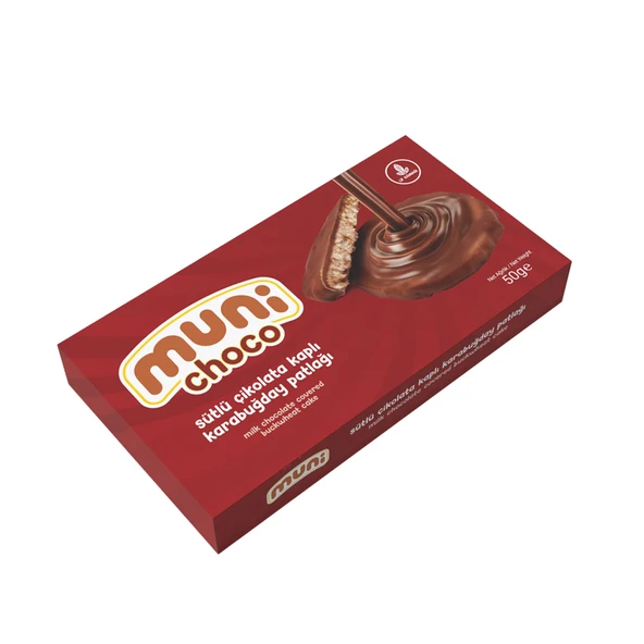 Muni Choco Sütlü Çikolata Kaplı Karabuğday Patlağı 50 G (5'li Paket) ürün görseli 1