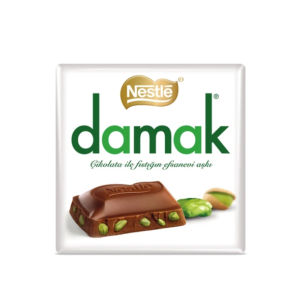 Nestle Damak Antep Fıstıklı Sütlü Kare Çikolata 60 G (7'li Paket) ürün görseli 1