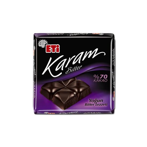 Eti Karam %70 Kakaolu Bitter Çikolata 60 G (6'li Paket) ürün görseli 1