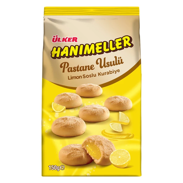 Ülker Hanımeller Limon Soslu Kurabiye Poşet 150 G (8'li Paket) ürün görseli 1