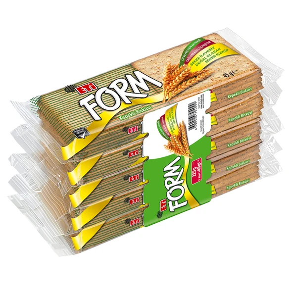 Eti Form Kepekli Bisküvi 5 x 45 G (8'li Paket) ürün görseli 1