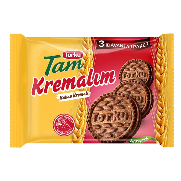 Torku Tam Kremalım Kakao Kremalı Bisküvi 249 G (5'li Paket) ürün görseli 1