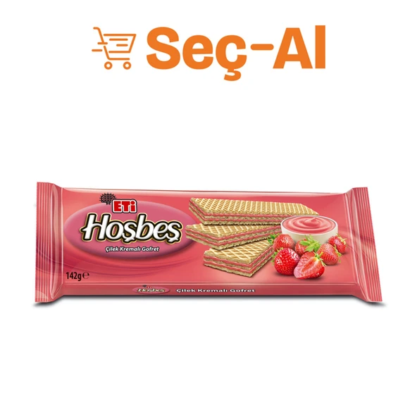 Eti Hoşbeş Çilek Kremalı Gofret 142 g (8'li Paket) ürün görseli 1
