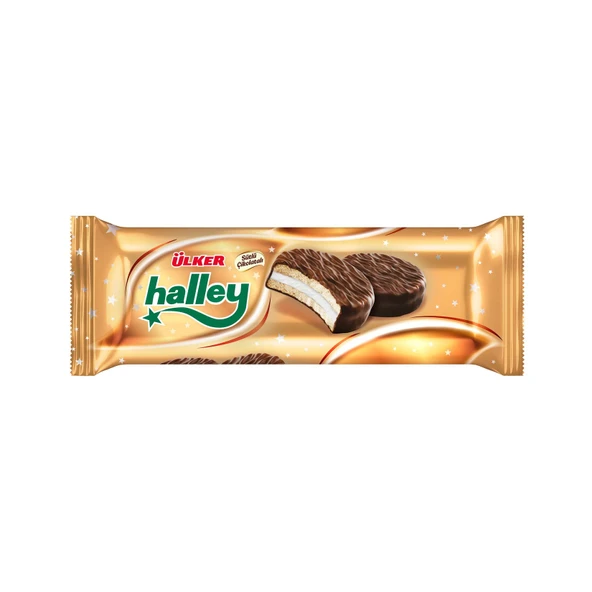 Ülker Halley Çikolata Kaplamalı Sandviç Bisküvi 8'li 240 G (7'li Paket) ürün görseli 1