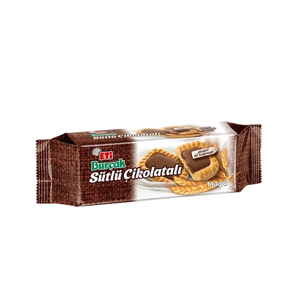 Eti Burçak Sütlü Çikolatalı Bisküvi 114 G (8'li Paket) ürün görseli 1