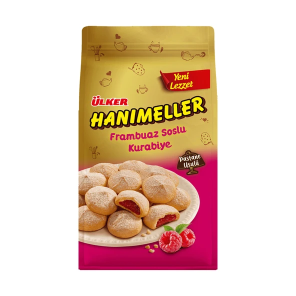 Ülker Hanımeller Frambuaz Soslu Kurabiye 150 G (8'li Paket) ürün görseli 1