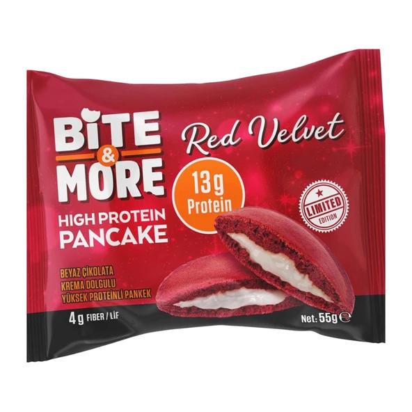 Bite More Red Velvet Pankek 55 G (8'li Paket) ürün görseli 1