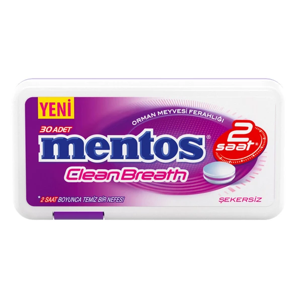 Mentos 2 Saat Clean Breath Orman Meyvesi Aromalı Şeker 21 G (8'li Paket) ürün görseli 1