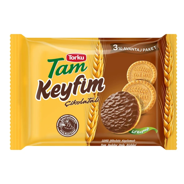 Torku Tam Keyfim Çikolata Kaplamalı Bisküvi 3'lü 84G (5'li Paket) ürün görseli 1