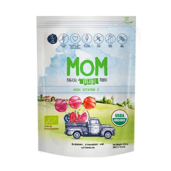 Mom C Vitaminli Organik Lolipop 10 x  5.8 G (7'li Paket) ürün görseli 1