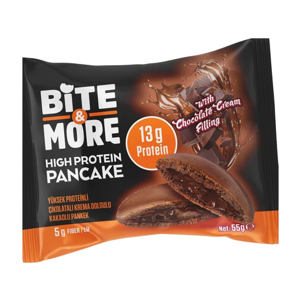 Bite More Duble Çikolatalı Proteinli Pankek 55 G (6'li Paket) ürün görseli 1