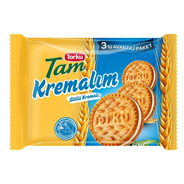 Torku Tam Kremalım Sütlü Kremalı Bisküvi 249 G (5'li Paket) ürün görseli 1