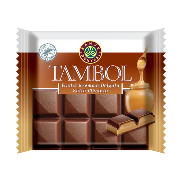 Kahve Dünyası Tambol Fındık Dolgulu Sütlü Çikola 100 G (7'li Paket) ürün görseli 1