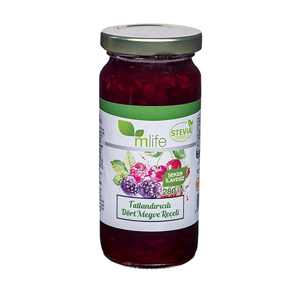 M Life Tatlandırıcılı Dört Meyve Reçeli 280 G (8'li Paket) ürün görseli 1