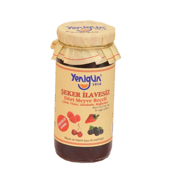 Yenigün Şeker İlavesiz Dört Meyve Reçeli 290 G (8'li Paket) ürün görseli 1