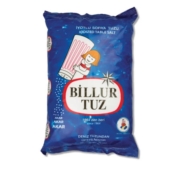 Billur Tuz Rafine İyotlu Sofra Tuzu 1,5 Kg (8'li Paket) ürün görseli 1