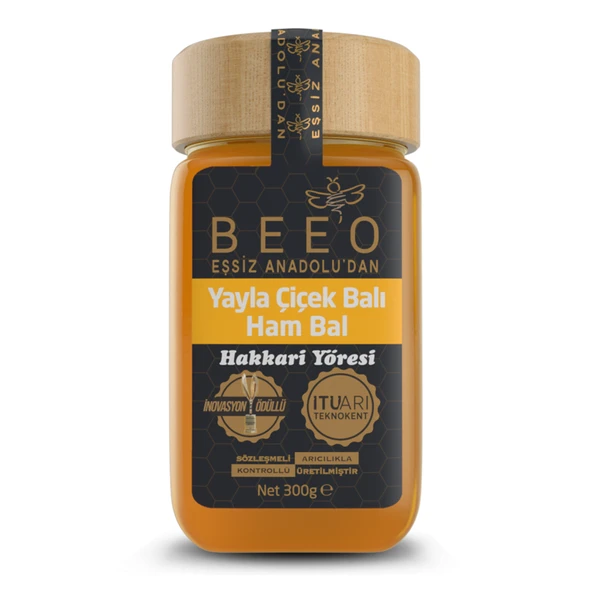 Beeo Yayla Çiçek Balı- Ham Bal (Hakkari Yöresi) 300 G (2'li Paket) ürün görseli 1