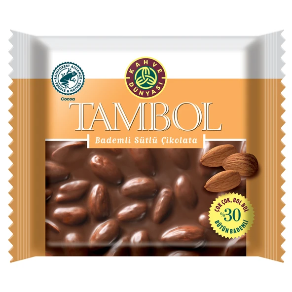 Kahve Dünyası Tambol Bademli Sütlü Çikolata 77 G (8'li Paket) ürün görseli 1
